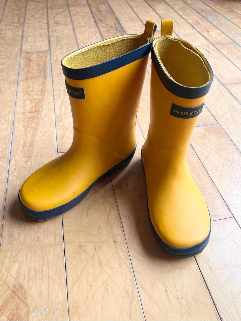 Pendleton Kids Bright Yellow Waterproof Rain Boots Size 1 Junior